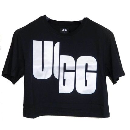 UGG Australia Cropped Crew Neck Short Plain Cotton Short Sleeves Oversized Logo 2