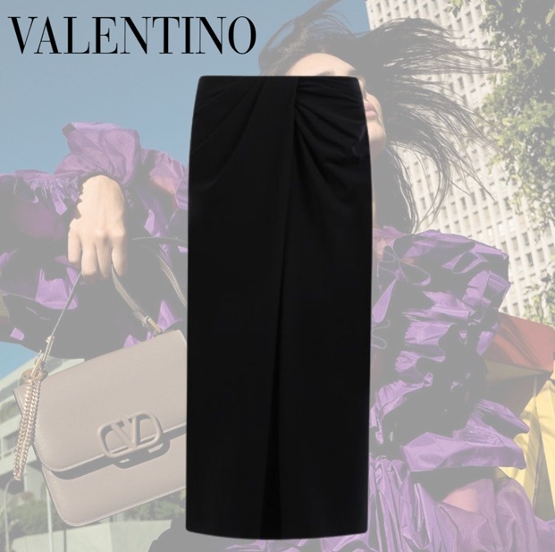 【激安セール】 * VALENTINO DRAPERY-DETAILED SILK BLEND MIDI SKIRT スカート スカート 【激安セール】 * VALENTINO DRAPERY-DETAILED SILK BLEND MIDI SKIRT スカート スカート
