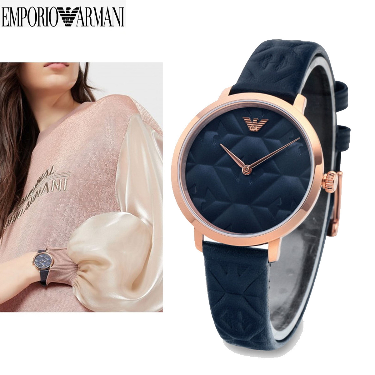激安！Emporio Armani Modern SLIM レザー 32mm AR11231