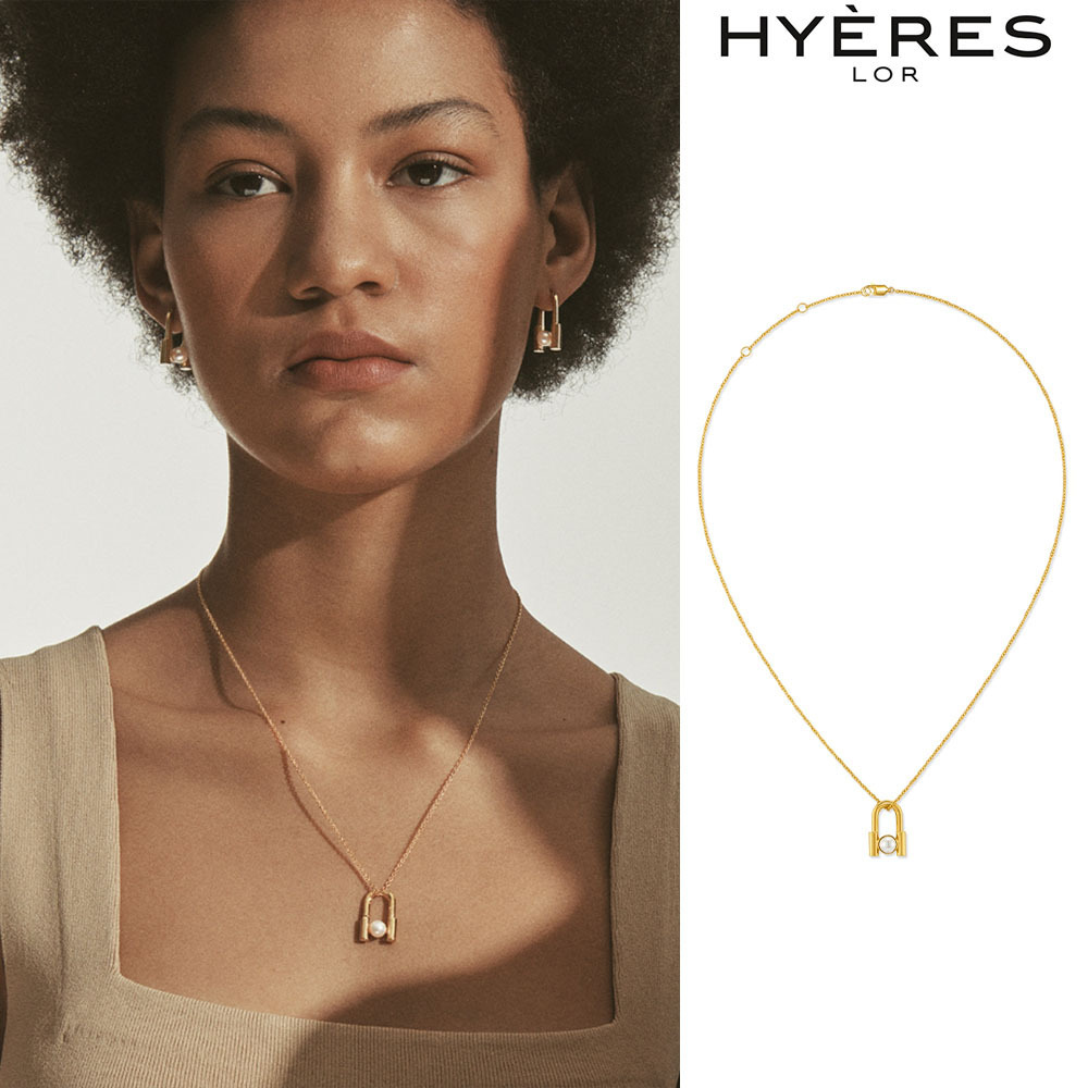 【HYERES LOR】H Edition Silver H pearl necklace