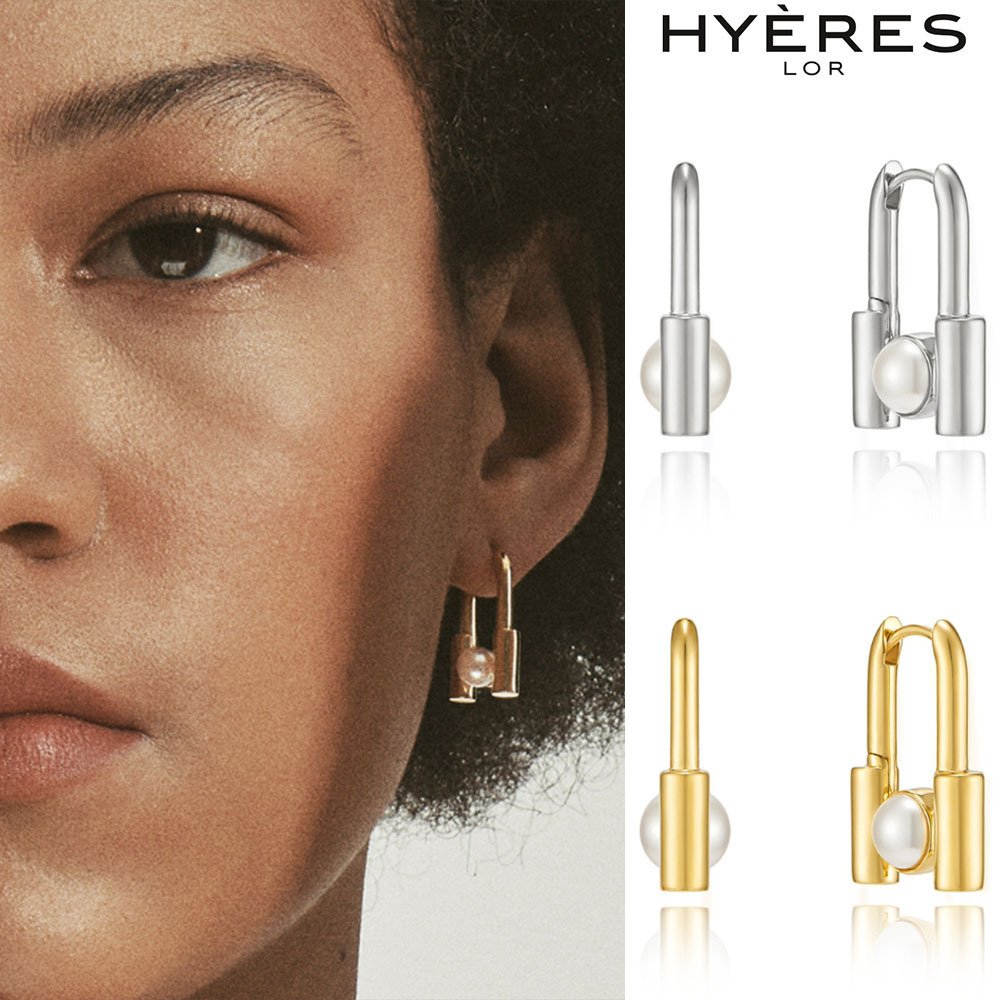 【HYERES LOR】H Edition Silver H pearl one touch earring