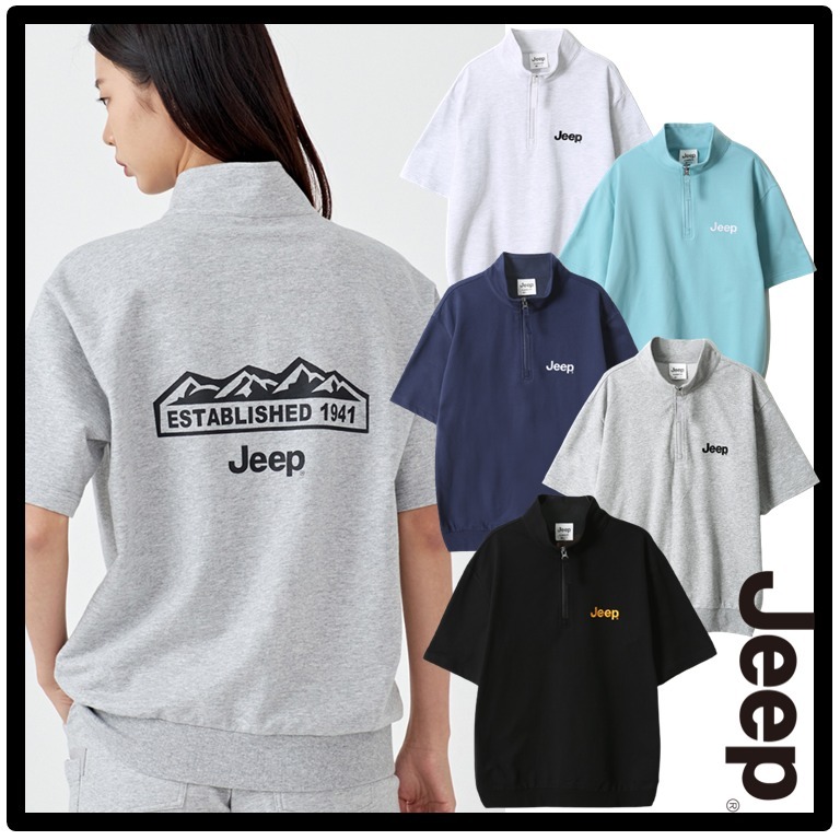 ☆関税込☆JEEP★Half Zip-Up M-Logo Classic T-shirt★