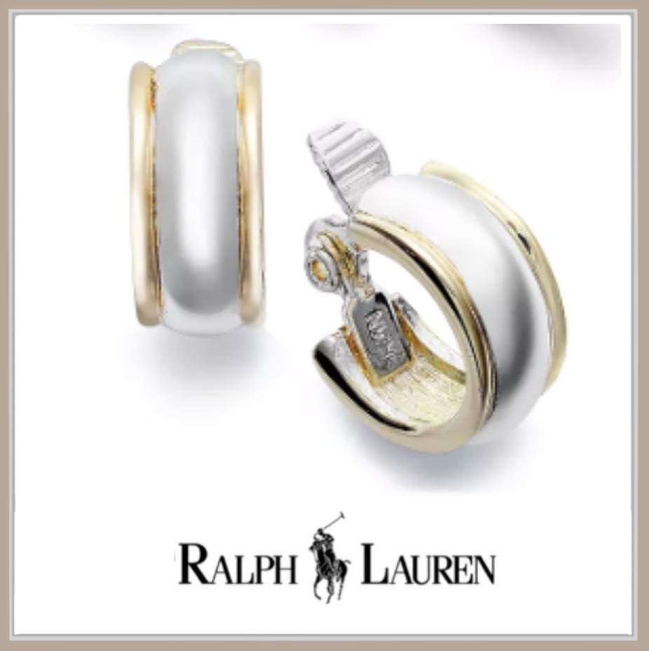上品＆シンプル【Ralph Lauren】2トーン Hoop イヤリング