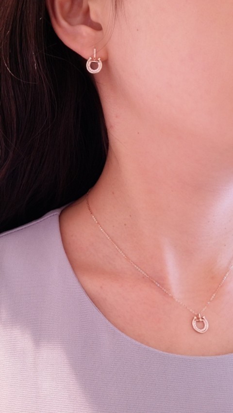 【STONEHENgE】Lucky U〜14K ローズゴールド ピアス F0366 ☆STONE HENgE☆ U Lock 14K ローズゴールド ピアス