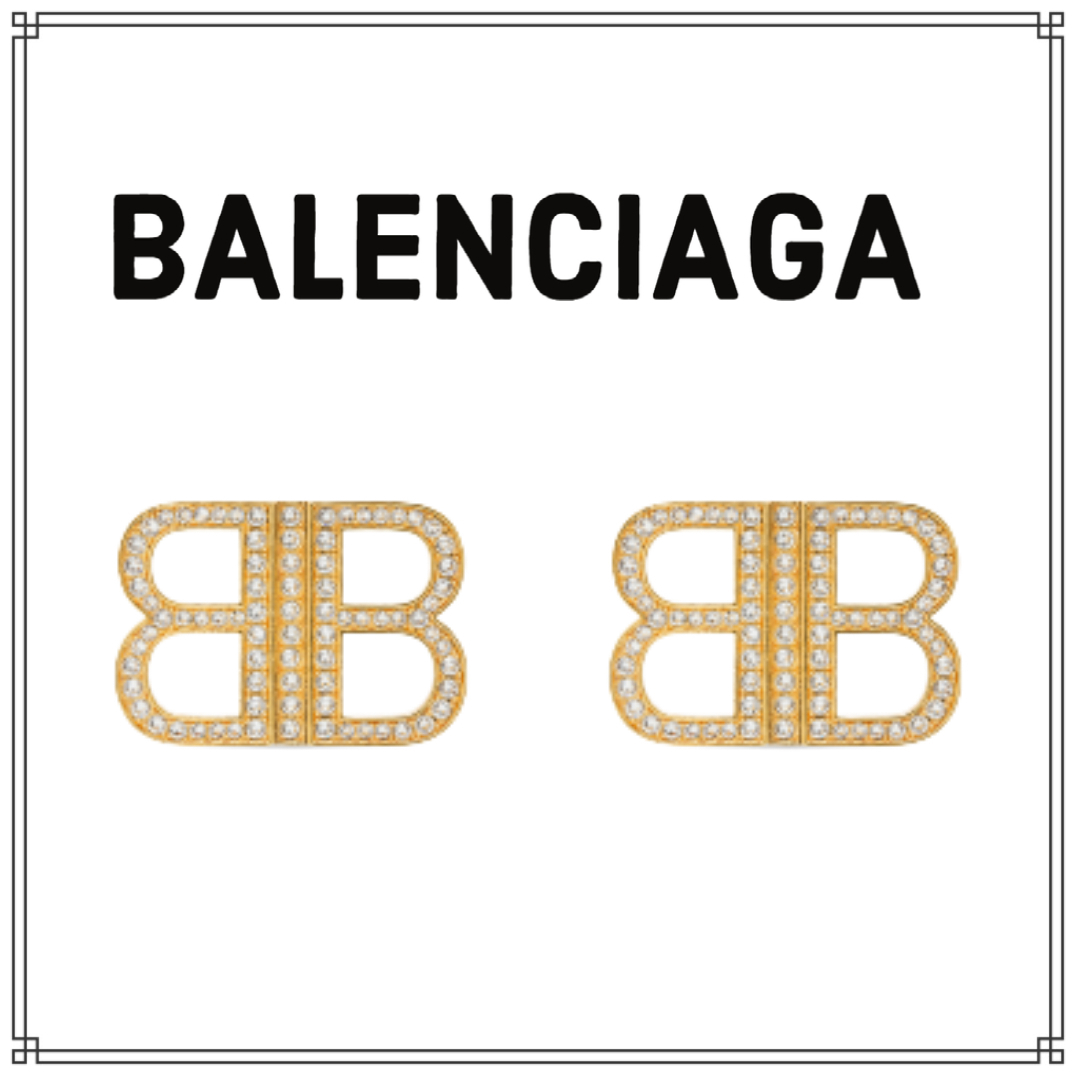 【国内正規品】 BALENCIAGA ★直営★ ホワイトラインストーン モノグラム ピアス ピアス 【国内正規品】 BALENCIAGA ★直営★ ホワイトラインストーン モノグラム ピアス ピアス
