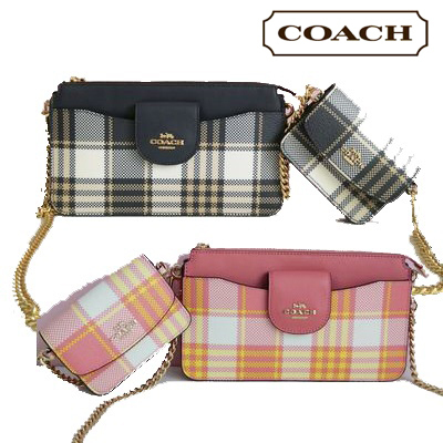 【COACH】POPPY ガーデンチェックプリント バッグ C8682