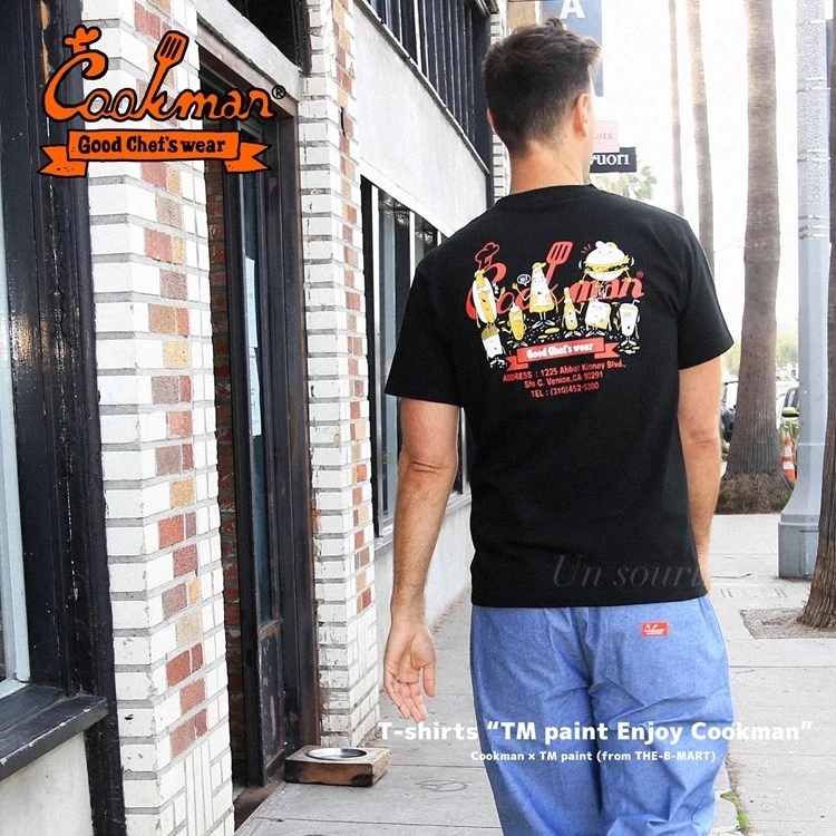 大人気 Cookman クックマン TM Paint Enjoy ブラックTシャツ