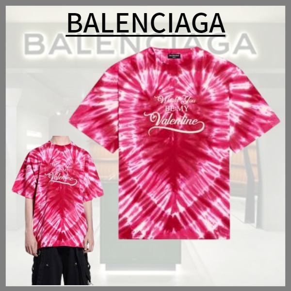 【BALENCIAGA直営店】バレンタインデー22タイダイ特大Tシャツ 超話題新作
