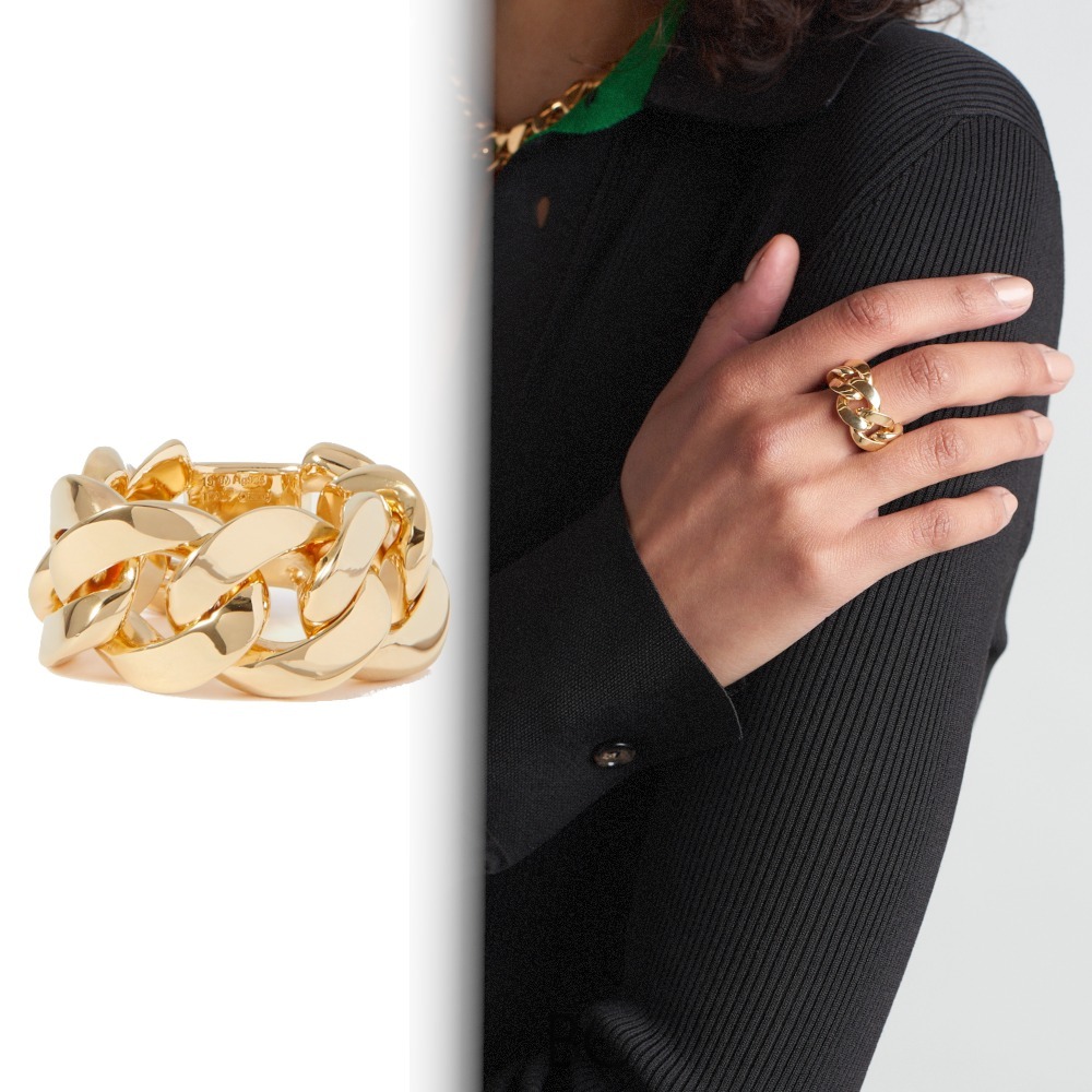 お見舞い VENETA BOTTEGA 新作 Gold-plated 太め ゴールド リング ring 指輪・リング お見舞い VENETA BOTTEGA 新作 Gold-plated 太め ゴールド リング ring 指輪・リング