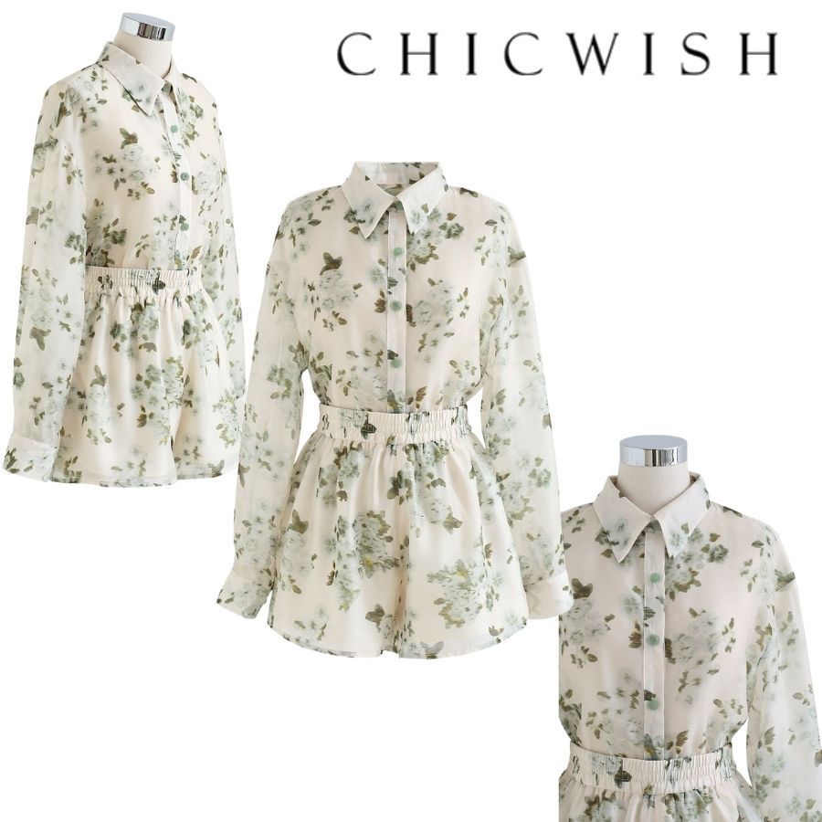 小物などお買い得な福袋 国内発送☆Chicwish☆ミントブーケシアーシャツセットアップ セットアップ 小物などお買い得な福袋 国内発送☆Chicwish☆ミントブーケシアーシャツセットアップ セットアップ