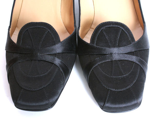 即発】HERMES エルメス レディース シルク パンプス NIXE NOIR