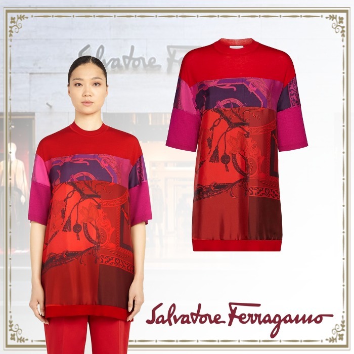 新年の贈り物 【★日本未入荷★】Salvatore Ferragamo ☆ ウールシルクTシャツ Tシャツ・カットソー 新年の贈り物 【★日本未入荷★】Salvatore Ferragamo ☆ ウールシルクTシャツ Tシャツ・カットソー
