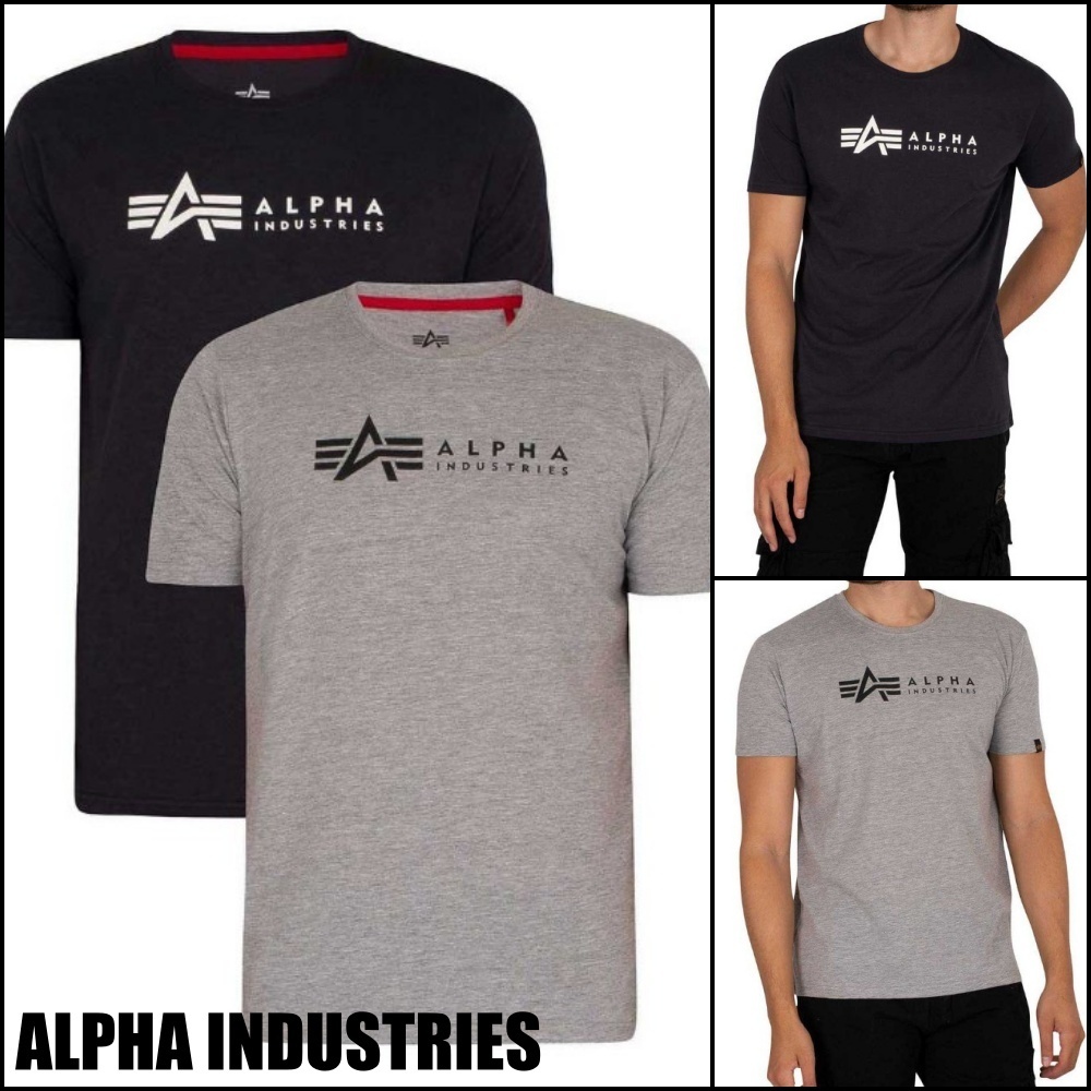 【ALPHA INDUSTRIES】ロゴ Tシャツ ブラック グレー 2枚セット♪
