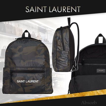 Saint Laurent Backpacks Camouflage Nylon Street Style A4 FX Advantage / Exclusive