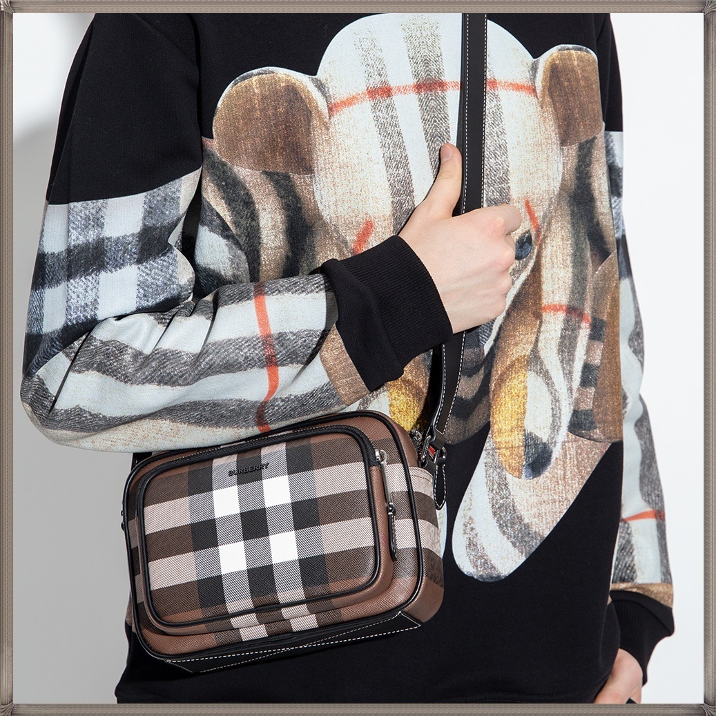 【関税送料込】Burberry ショルダーバッグ ブラウン チェック柄