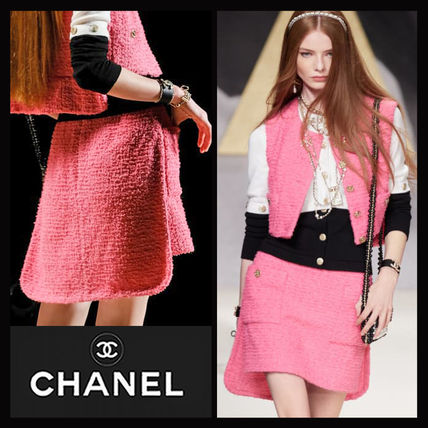CHANEL 22春夏 LOOK45 スカート ピンク ツイード DHL発送 直営店【BUYMA】