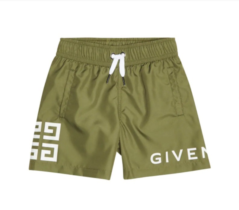 GIVENCHY☆キッズ ペイントロゴ スイムショーツ イエロー Givenchy(ジバンシィ) Kids ロゴ スイムショーツ【関税込】