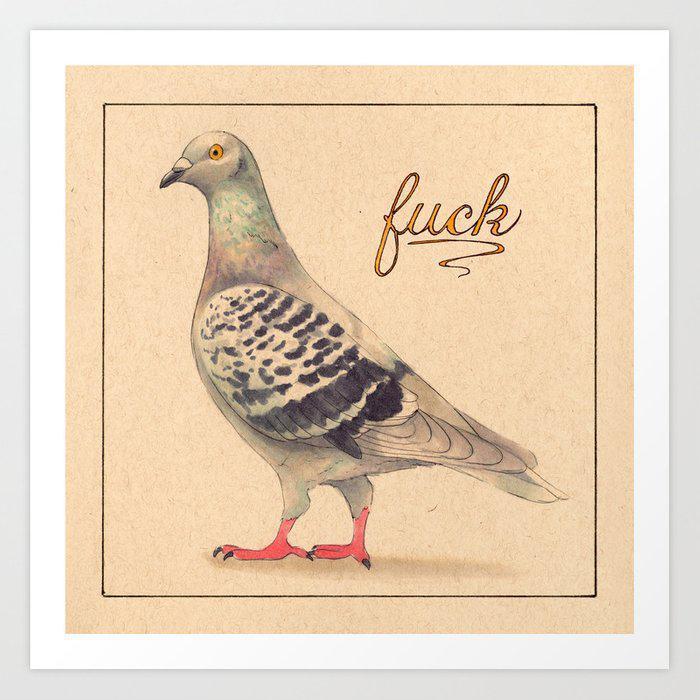 華麗 日本未入荷・送料無料 Fancy 'Fuck' Pigeon Art Print キャンバスアート・絵画 華麗 日本未入荷・送料無料 Fancy 'Fuck' Pigeon Art Print キャンバスアート・絵画