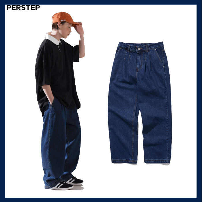 [PERSTEP] Gather Wide Denim Pants★韓国の人気★BJLP4490