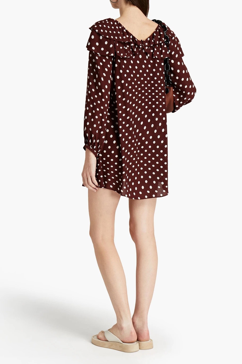 ALEXACHUNG ワンピース ラスト1◆ポルカドット クレープミニワンピース【関税/送料込】(4)