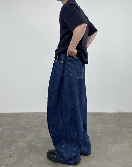 デニム・ジーパン HUECLOSET Pure balloon low denim BNE67 HUECLOSET】送料・関税込☆Pumpkin Balloon Denim Pants (HUE