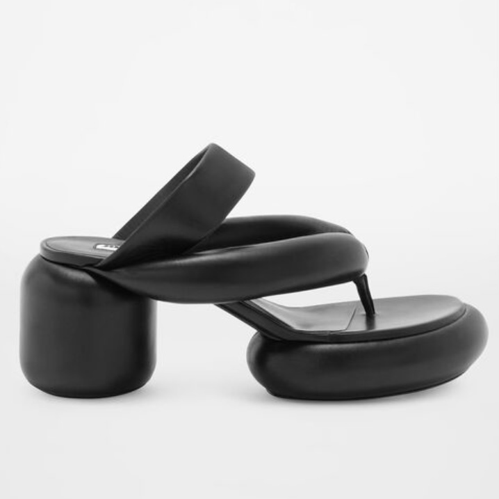 JIL SANDER ジルサンダー スムースレザー ヒール トングサンダル