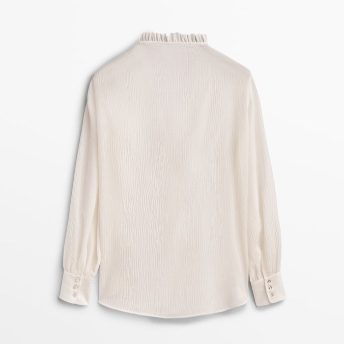 Massimo Dutti ブラウス・シャツ 【Massimo Dutti】 フリル襟シルクウールシャツ☆関税/送料込(7)