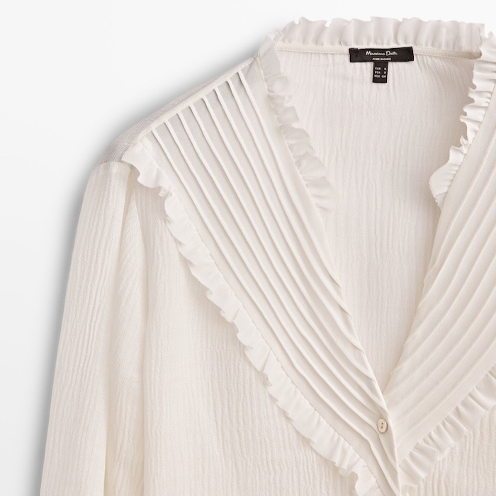 Massimo Dutti ブラウス・シャツ 【Massimo Dutti】 フリル襟シルクウールシャツ☆関税/送料込(8)