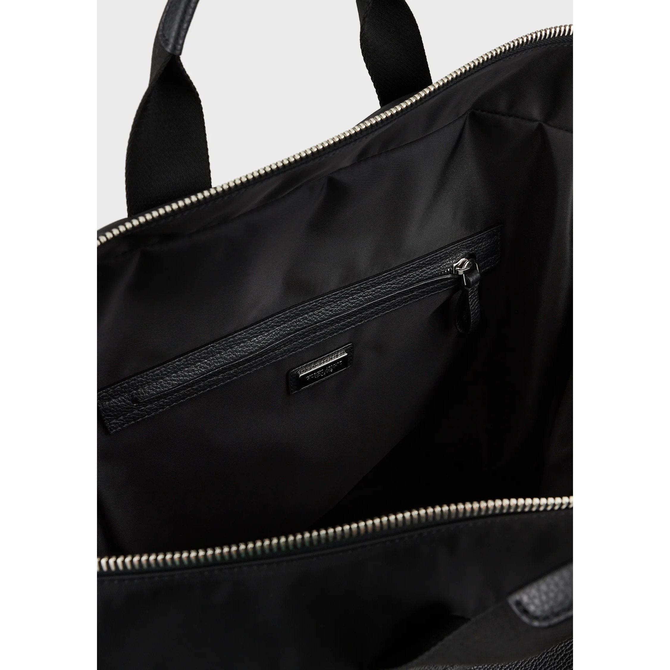 GIORGIO ARMANI ナイロン カーフレザー トートバッグ ブラック org.jpg