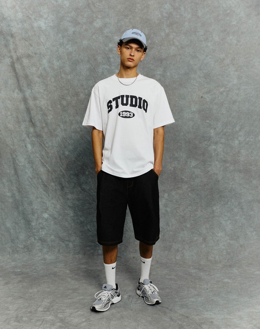 Tシャツ・カットソー 1993studio Studio Arch Logo T-Shirt_Black MUSINSA | 1993STUDIO Studio Arch Logo T-shirt_Black
