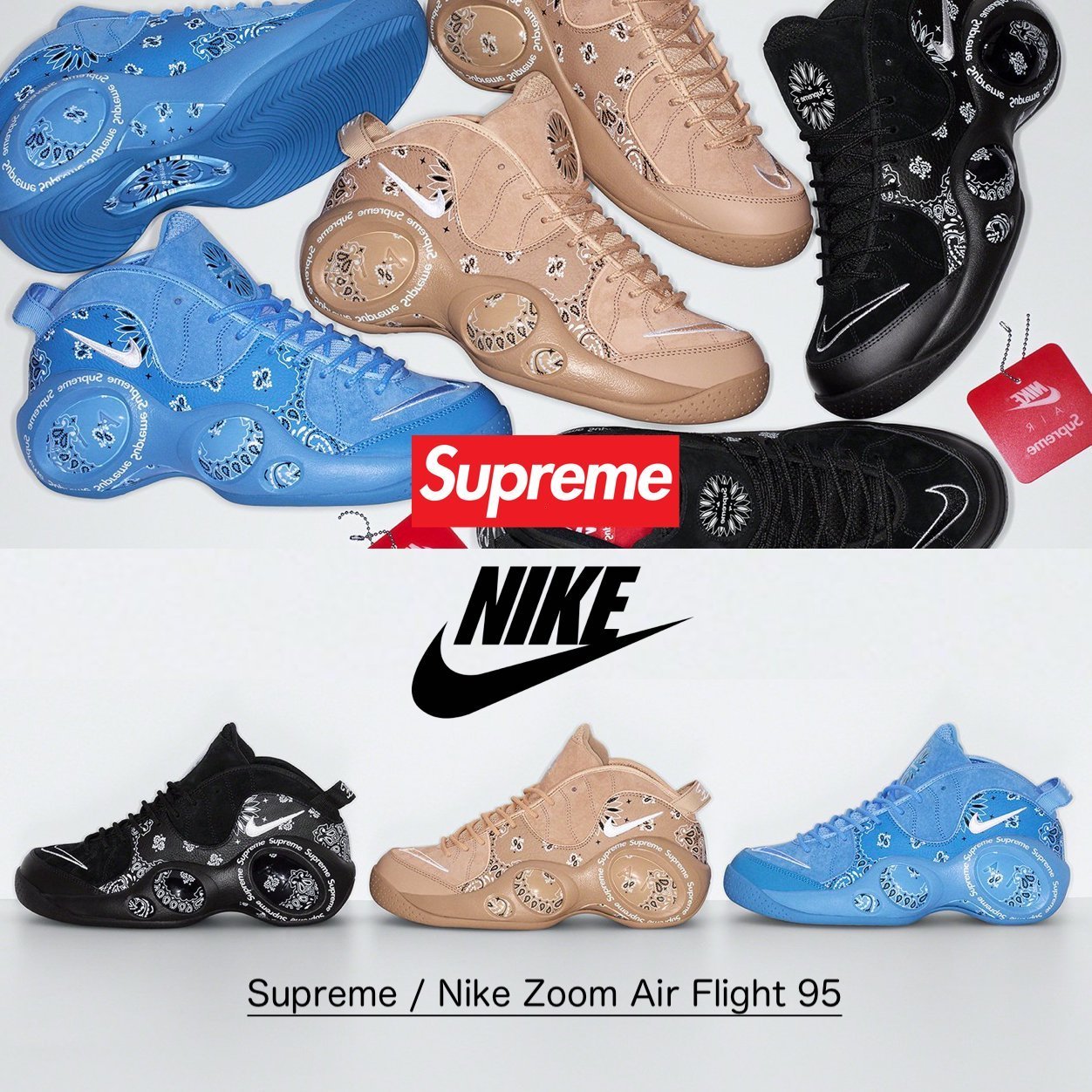 SS22 Supreme Nike Zoom Air Flight 95 - エア ズーム フライト