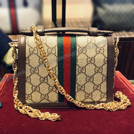 GUCCI Ophidia 2022 SS Stripes Monogram Casual Style Unisex Canvas Blended Fabrics (696180 96IWG 8745)