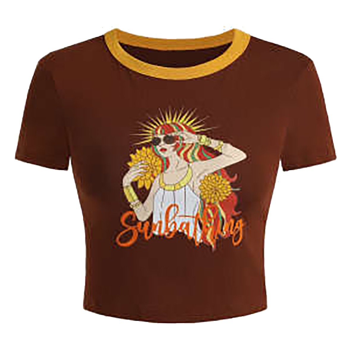 Cider Tシャツ・カットソー 【Cider】 フィギュアクロップTシャツトップ(2)