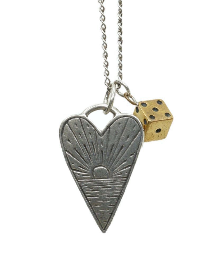 HN Jewelryハンドメイド Dice&Heart シルバー ネックレス