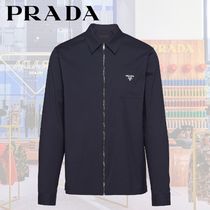 PRADA Long Sleeves Cotton Logo Luxury Shirts