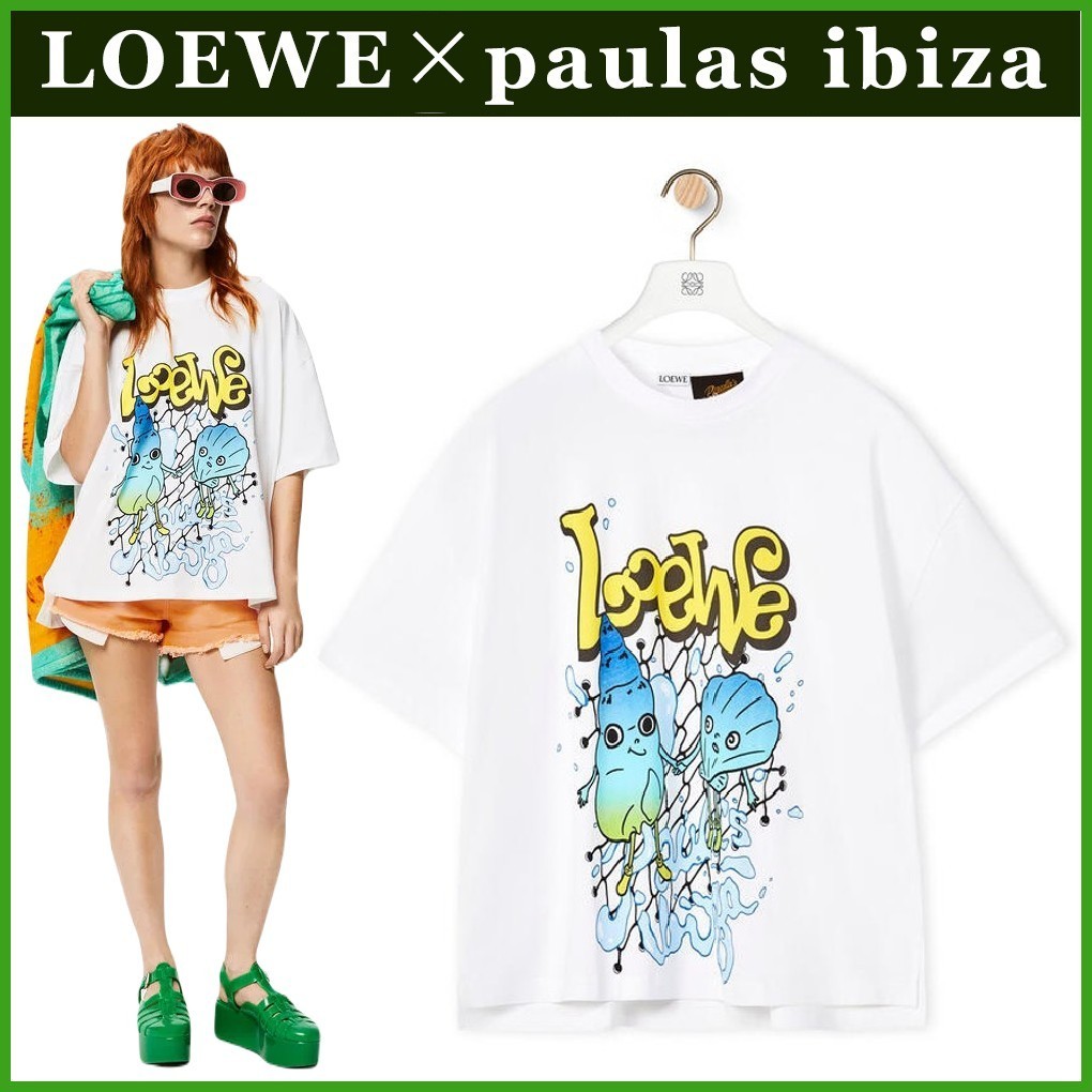 LOEWE♠PAULA'S IBIZAロエベシェルプリント半袖Tシャツ LOEWE♠PAULA'S IBIZAロエベシェルプリント半袖Tシャツ