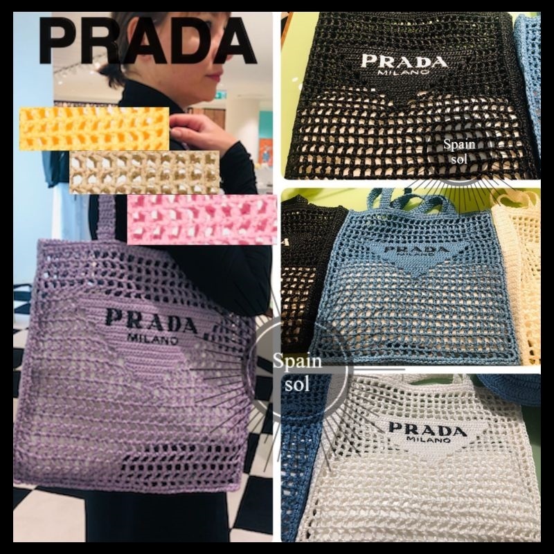 7色展開★PRADA★ラフィア トートバッグ