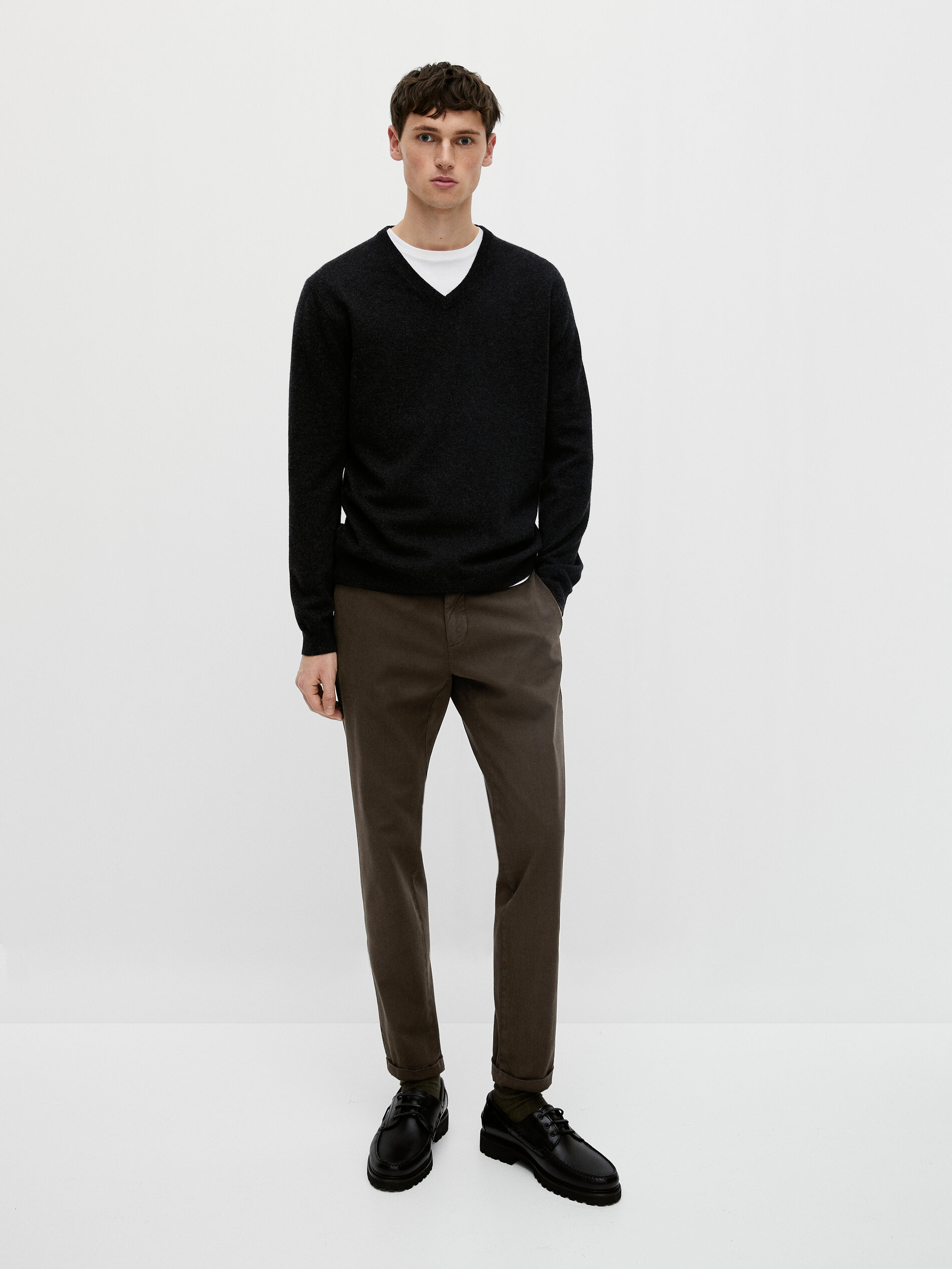 Massimo Dutti パンツ・ボトムスその他 Massimo Dutti☆綿チェックテクスチャーチノパンツ/追跡付送料込(2)
