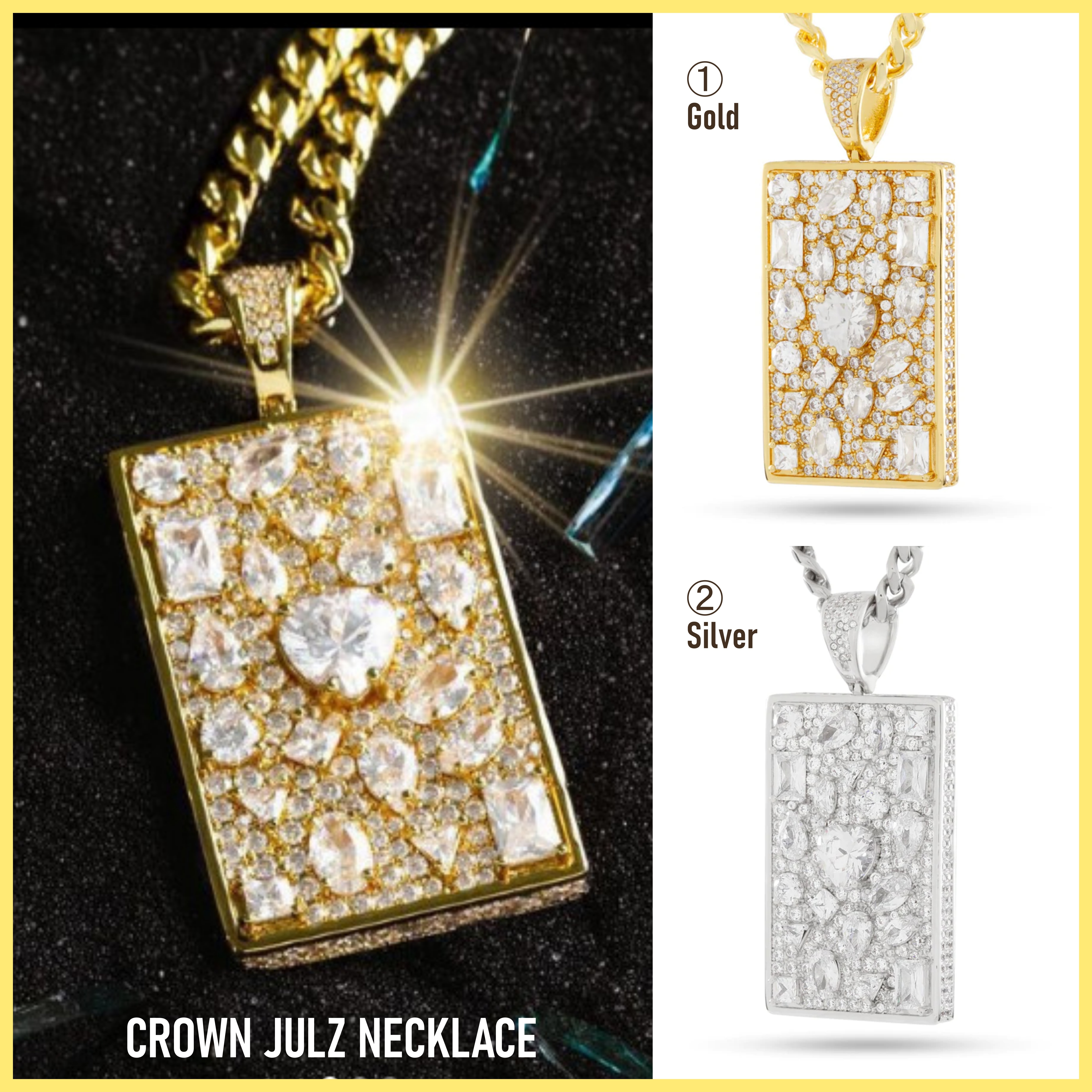 送料関税込【King Ice】CROWN JULZ NECKLACE☆ (2色) 国内発送♪
