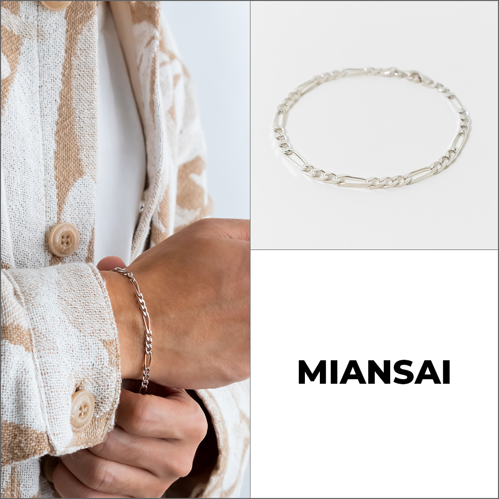 【MIANSAI】3mm フィガロチェーンブレスレット