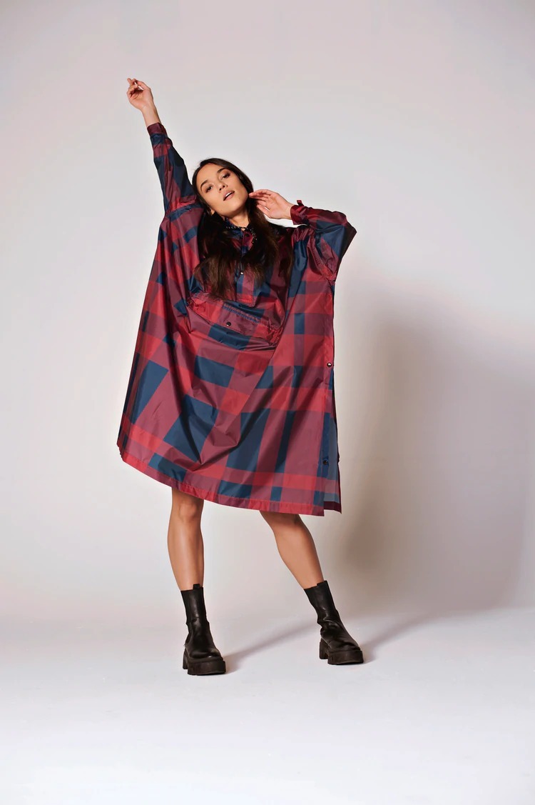 “RAINKISS” RAIN PONCHO JASPER Red/Blue