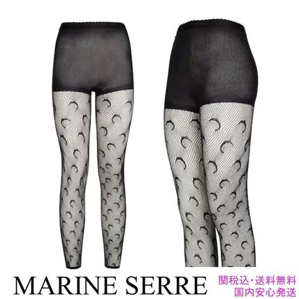 MARINE SERRE タイツ・ソックス 送料関税込★MARINE SERRE★22SS ムーン柄ネットタイツ