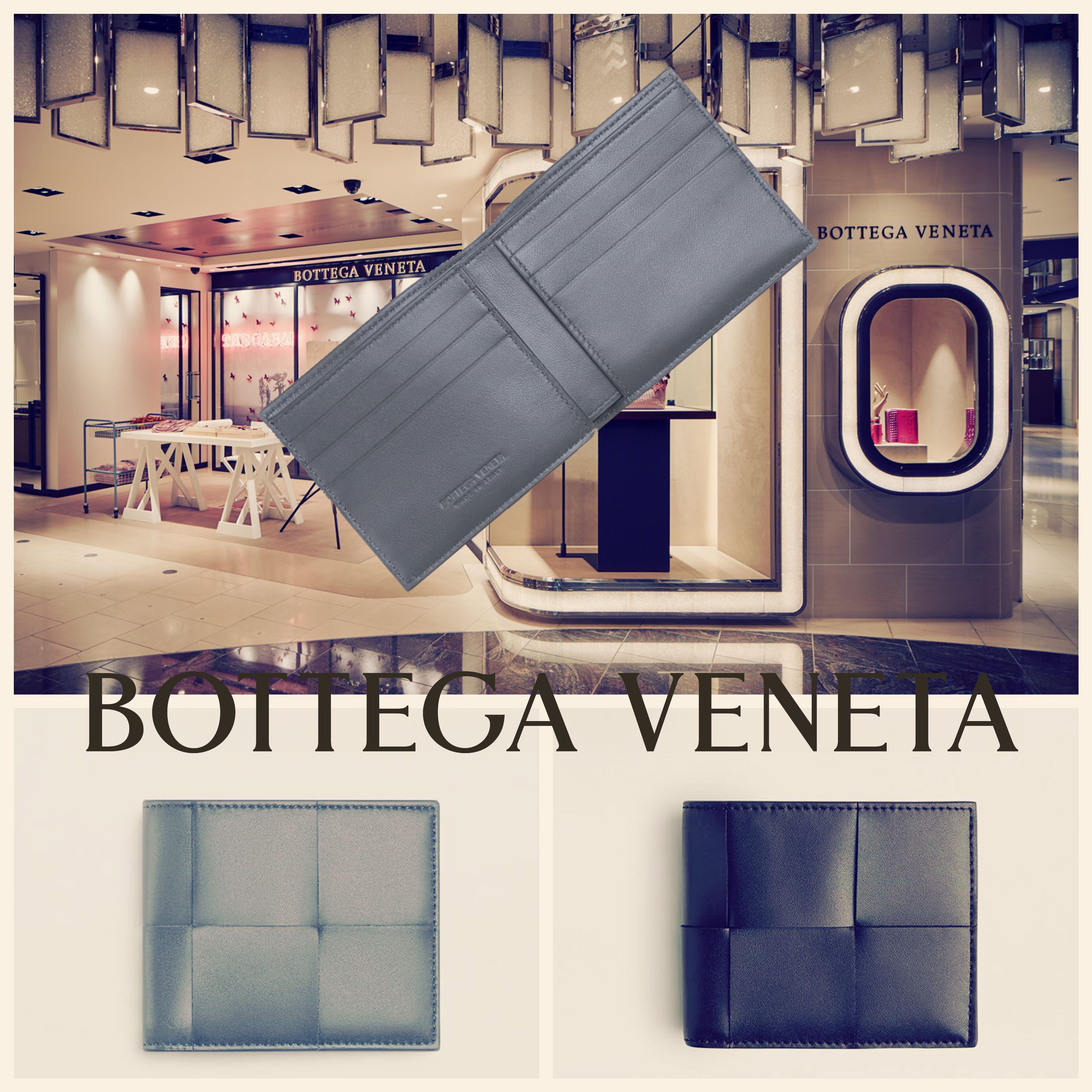 超人気!BOTTEGA VENETA イントレチャートレザー 二つ折り財布Ⅲ ...