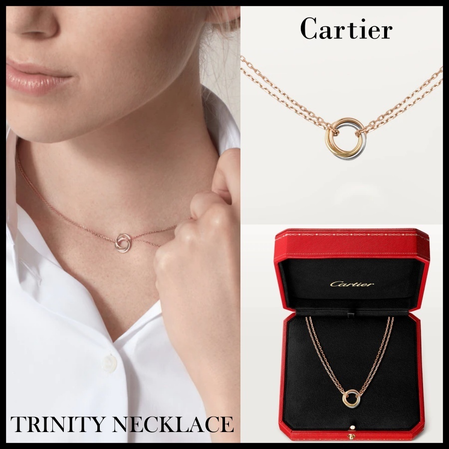 すぐ届く★Cartier 1番人気！上品なトリニティ ミニ ネックレス