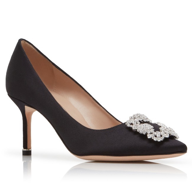 MANOLO BLAHNIK ブラック ビジューパンプス
