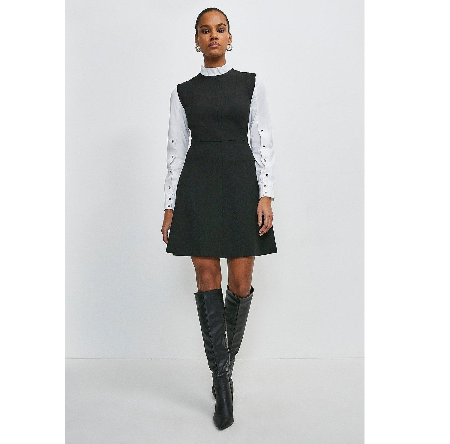 Karen Millen プチテーラードストラクチャードプリーツドレス 日本未入荷☆Karen Millen ドレープネックマキシドレス