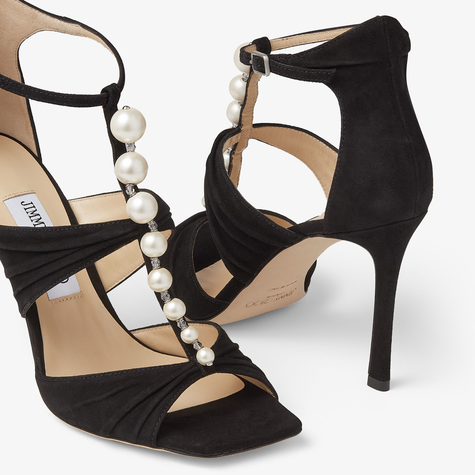 Jimmy Choo サンダル・ミュール 大人可愛い 美脚効果【Jimmy Choo】AURA 95 スエード サンダル(4)