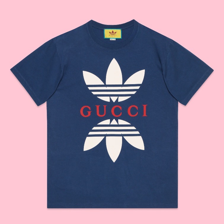 シングルブ】 Gucci - Gucci x Adidas SS22 ロゴプリントが対照的な