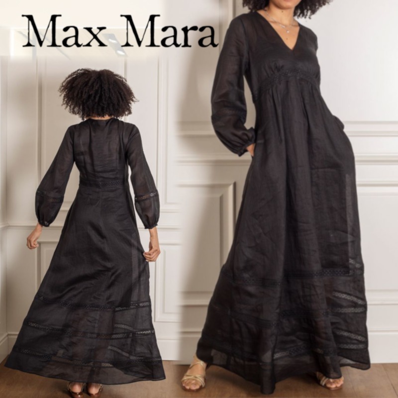 保証書付】 【MAX MARA】*NEMI*バルーンスリーブロングワンピース
