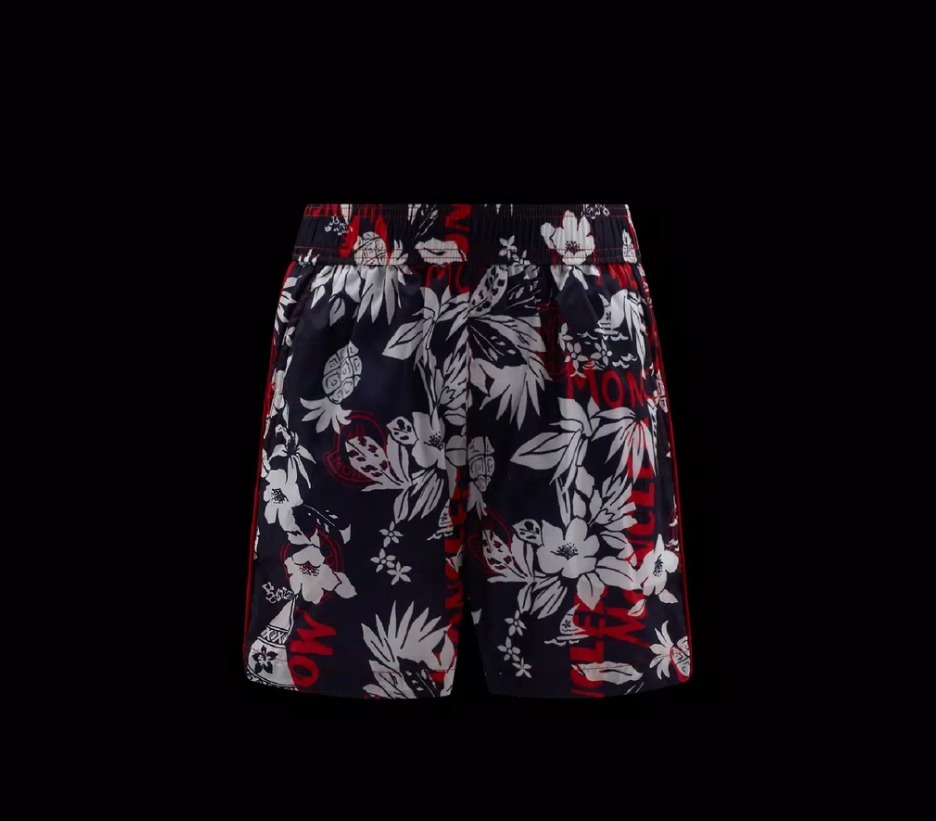 MONCLER2022春夏新作キッズ プリント入り水着パンツ 8A/10A